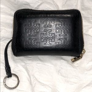 Tory Burch Leather Zipper Wallet with Key Ring